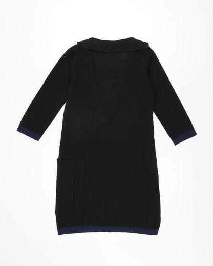 Selection Womens Black Polyester Bodycon Size S Collared Pullover