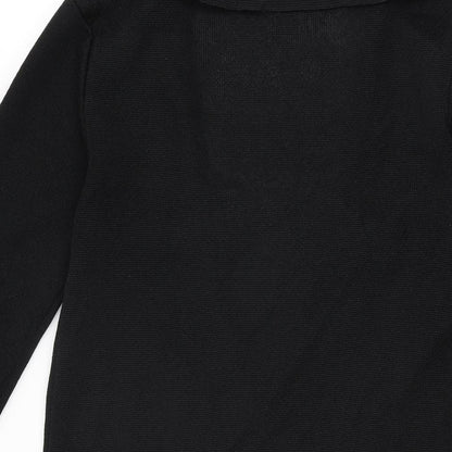 Selection Womens Black Polyester Bodycon Size S Collared Pullover