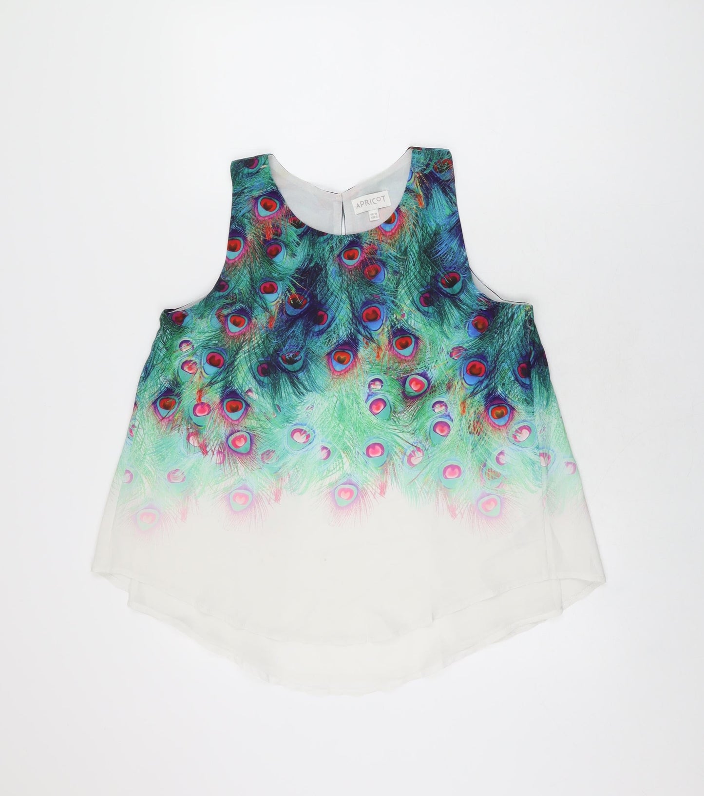 Womens UK Size 10 Apricot Multicoloured Basic Blouse