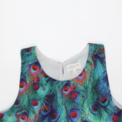 Womens UK Size 10 Apricot Multicoloured Basic Blouse