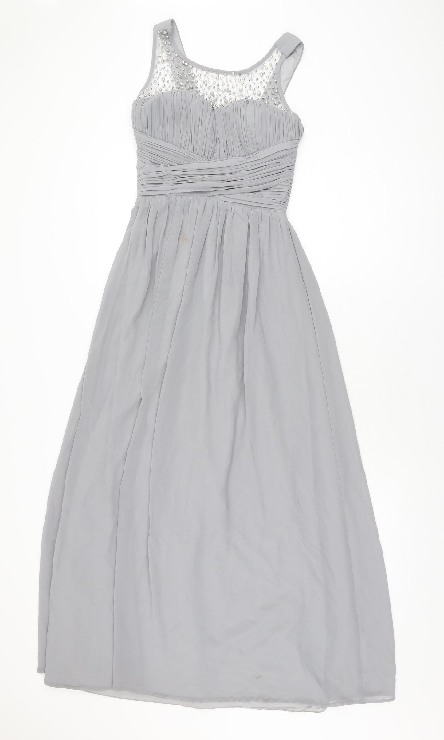 Little Mistress Womens Grey Polyester Maxi Size 10 Round Neck Pullover