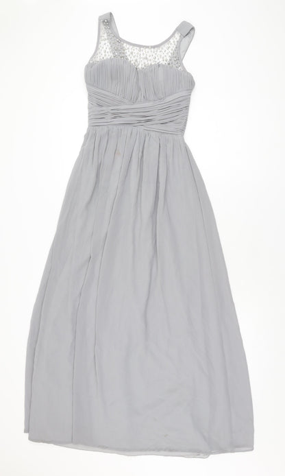 Little Mistress Womens Grey Polyester Maxi Size 10 Round Neck Pullover