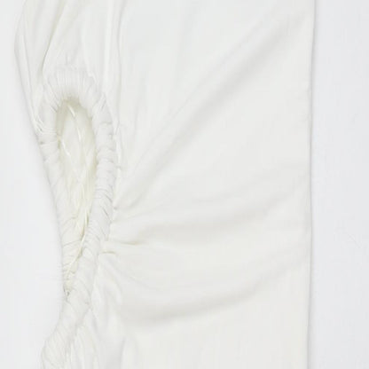 Zara Womens White Polyester Bodycon Size S Halter Zip