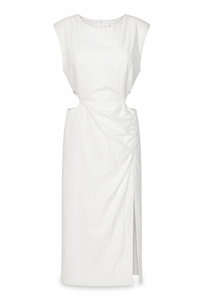 Zara Womens White Polyester Bodycon Size S Round Neck Zip