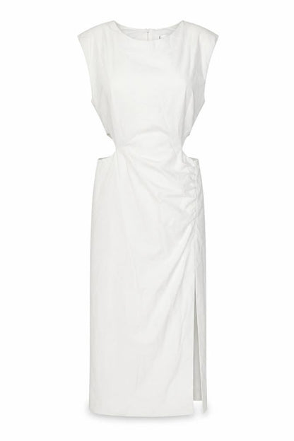 Zara Womens White Polyester Bodycon Size S Round Neck Zip