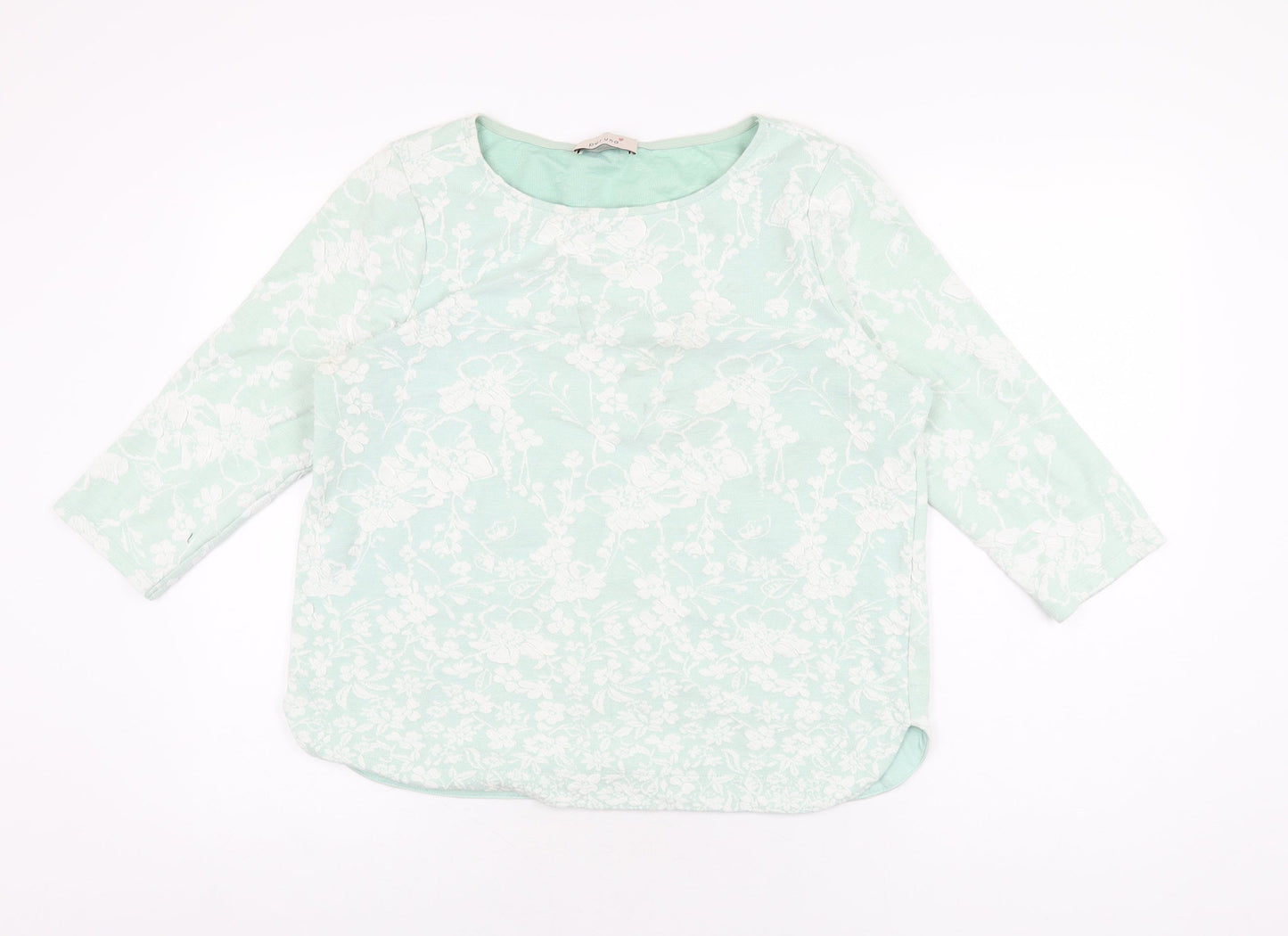 Womens UK Size 14 Per Una Green Basic T-Shirt