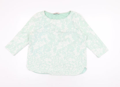 Womens UK Size 14 Per Una Green Basic T-Shirt