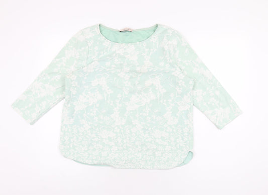 Womens UK Size 14 Per Una Green Basic T-Shirt
