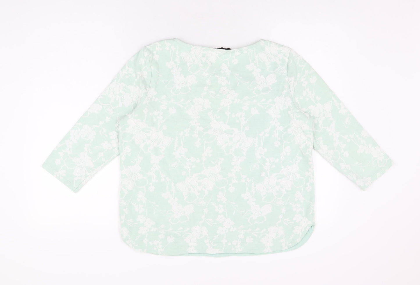Womens UK Size 14 Per Una Green Basic T-Shirt