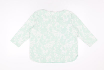 Womens UK Size 14 Per Una Green Basic T-Shirt