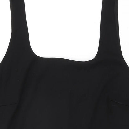H&M Womens Black Polyester Mini Size XL Square Neck Pullover