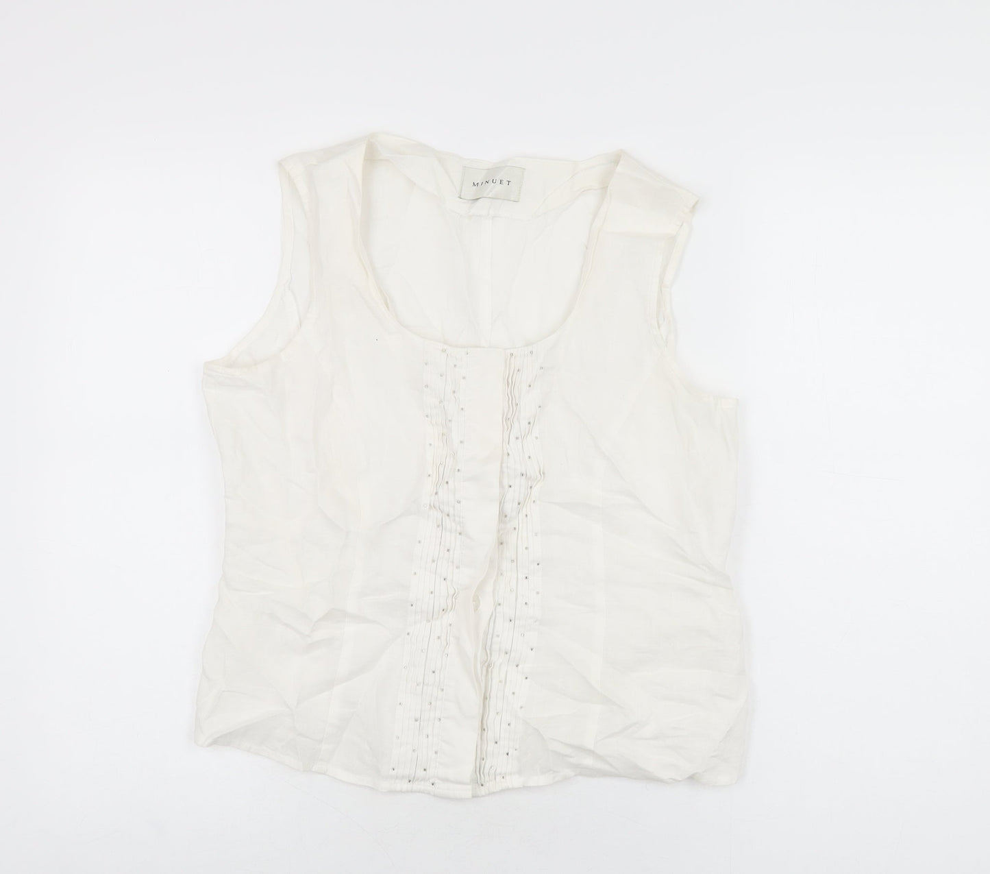 Womens UK Size 12 Minuet White Basic Button-Up