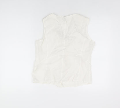 Womens UK Size 12 Minuet White Basic Button-Up