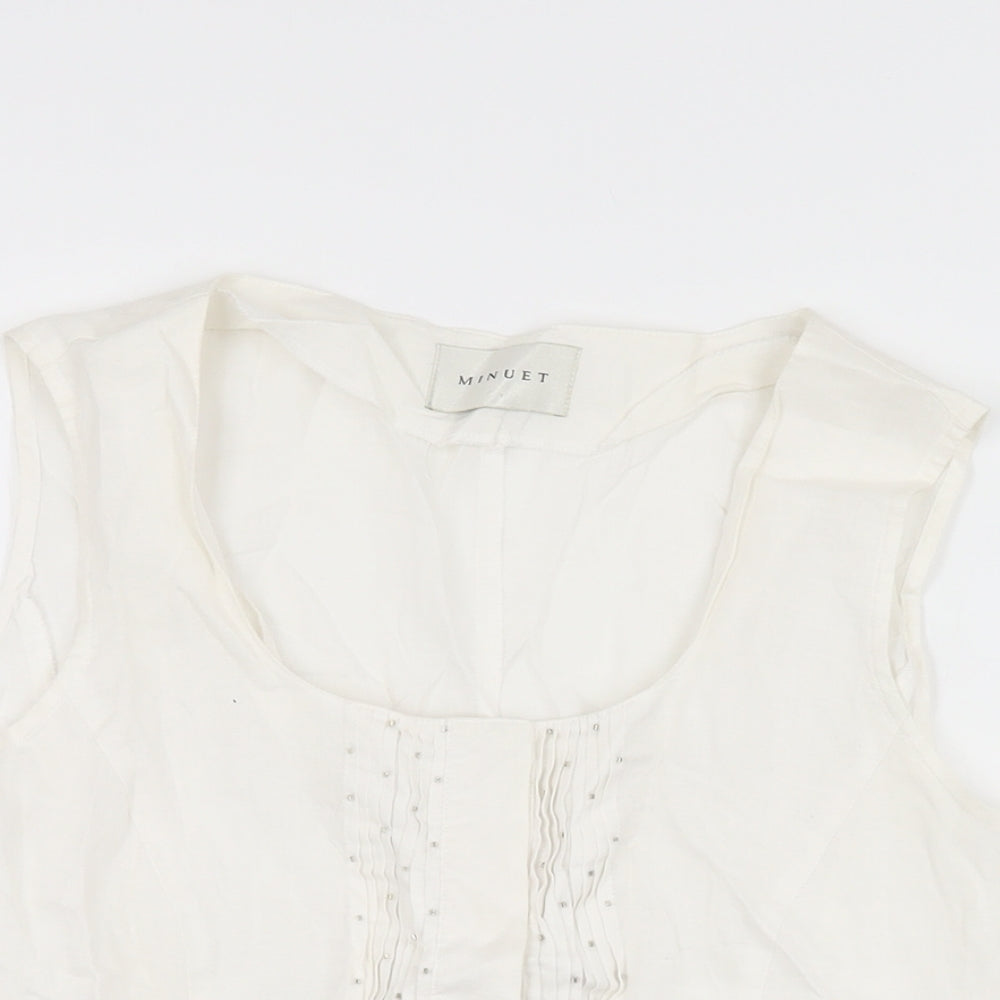 Womens UK Size 12 Minuet White Basic Button-Up