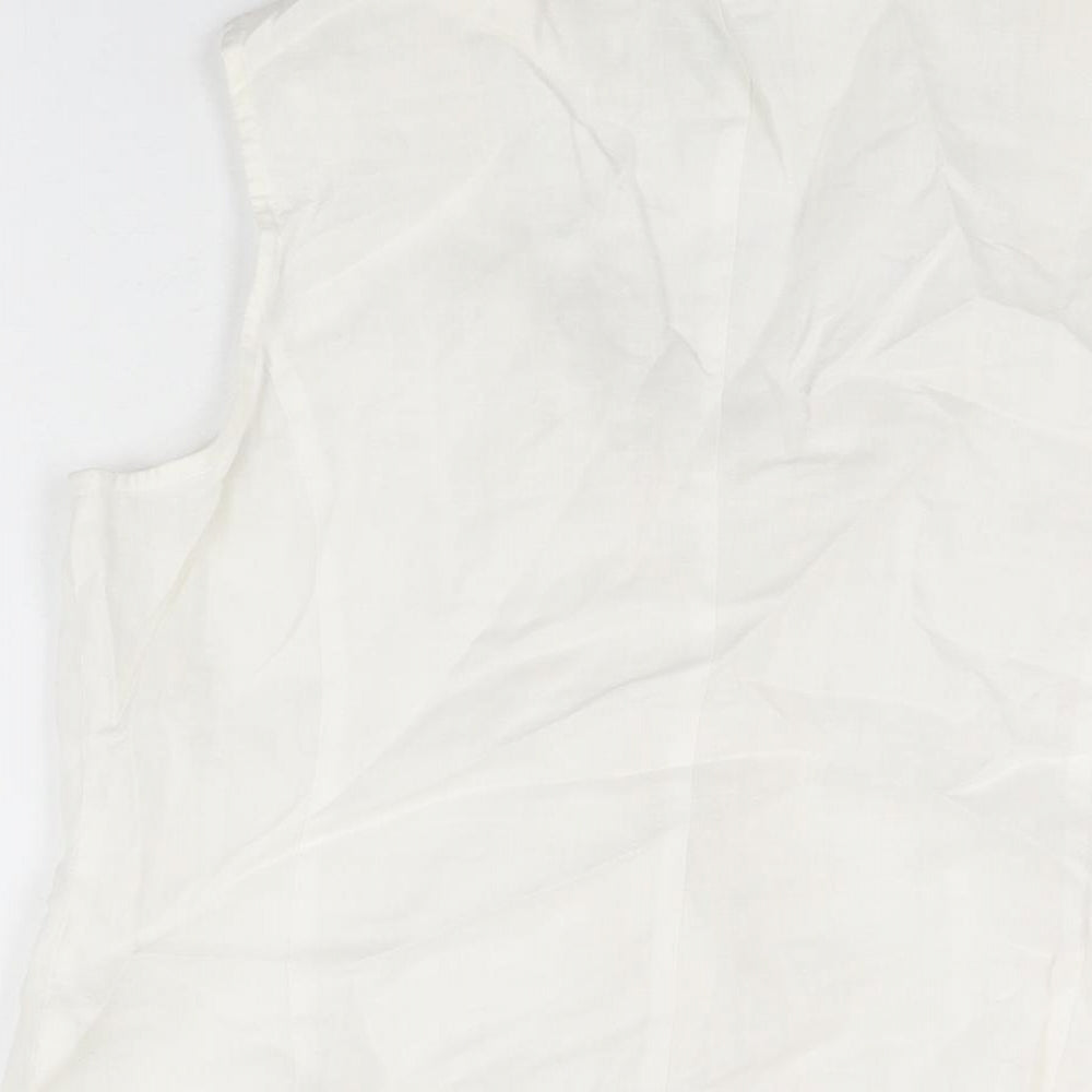 Womens UK Size 12 Minuet White Basic Button-Up