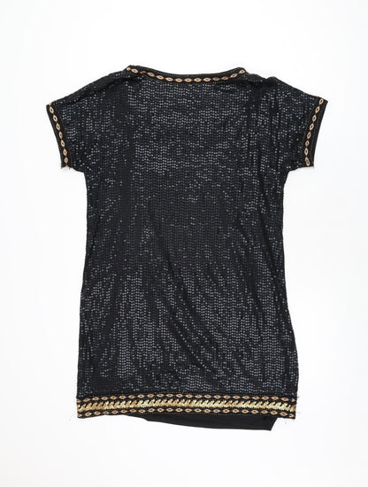 Monsoon Womens Black Polyester Shift Size 12 Round Neck Pullover