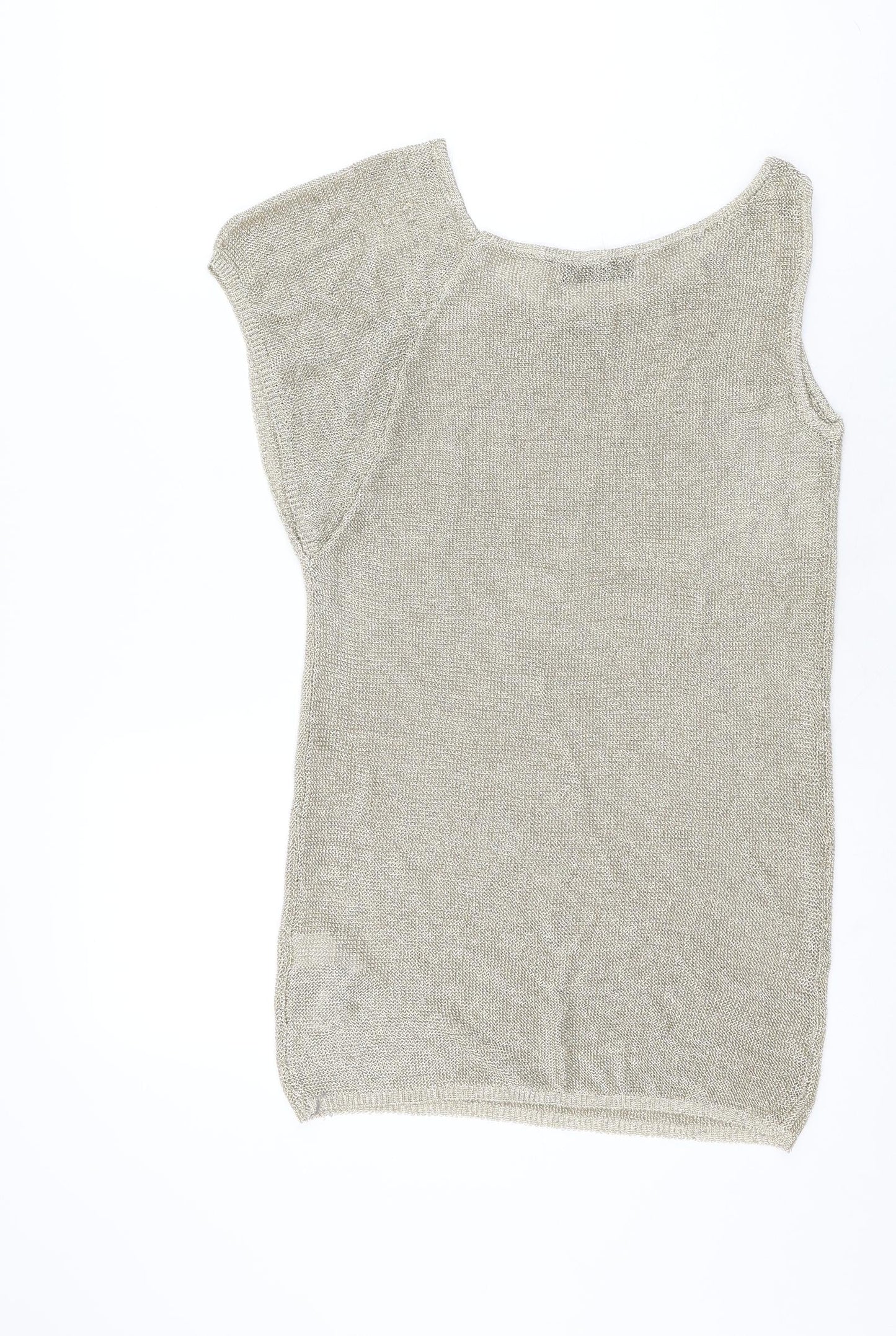 Womens UK Size S Zara Gold Basic T-Shirt