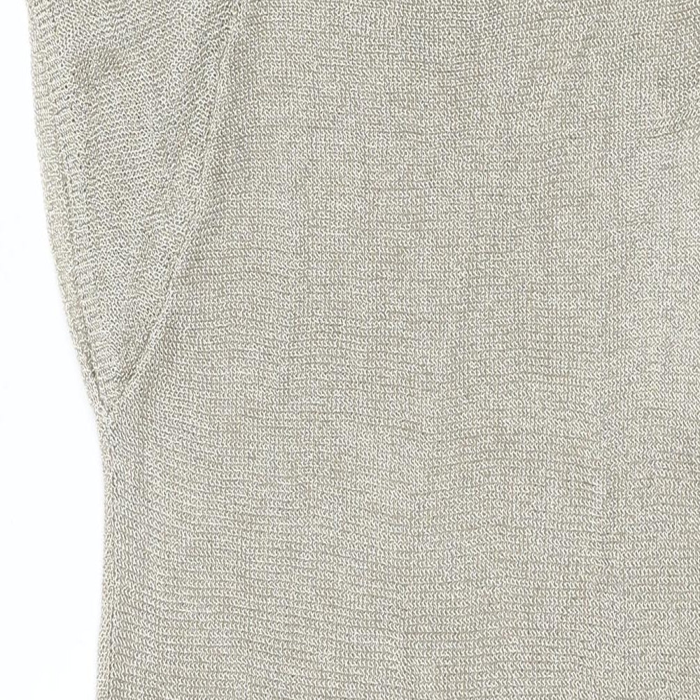 Womens UK Size S Zara Gold Basic T-Shirt