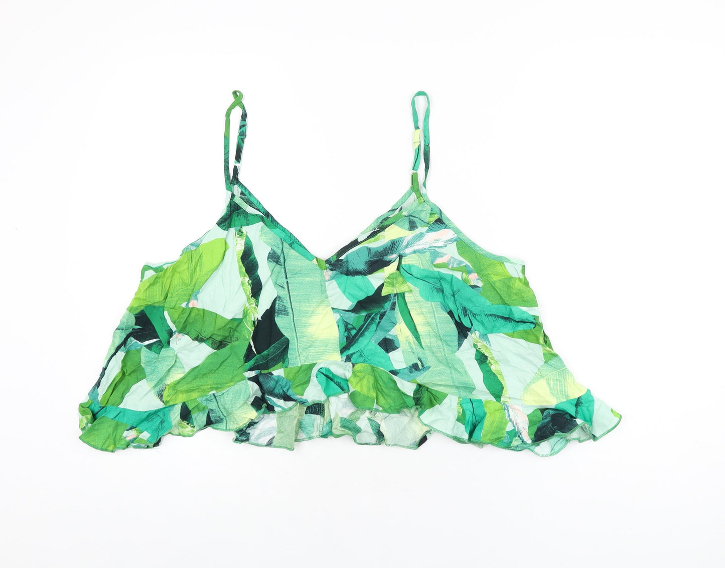 Womens UK Size 18 ASOS Green Cropped T-Shirt