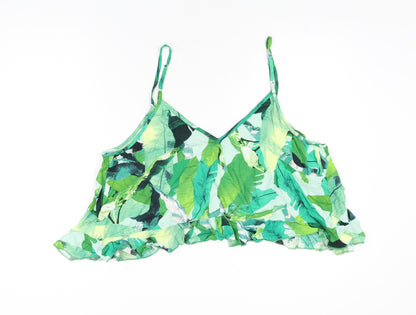 Womens UK Size 18 ASOS Green Cropped T-Shirt