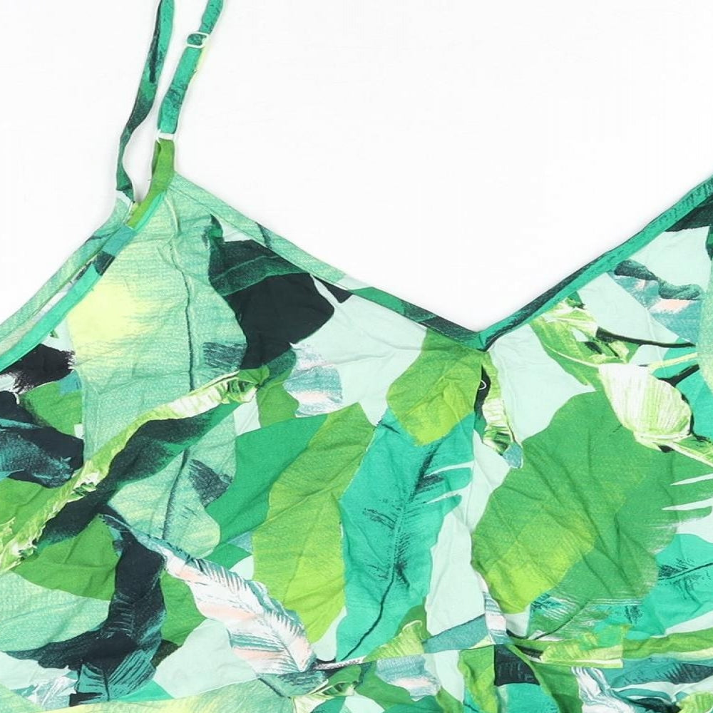 Womens UK Size 18 ASOS Green Cropped T-Shirt