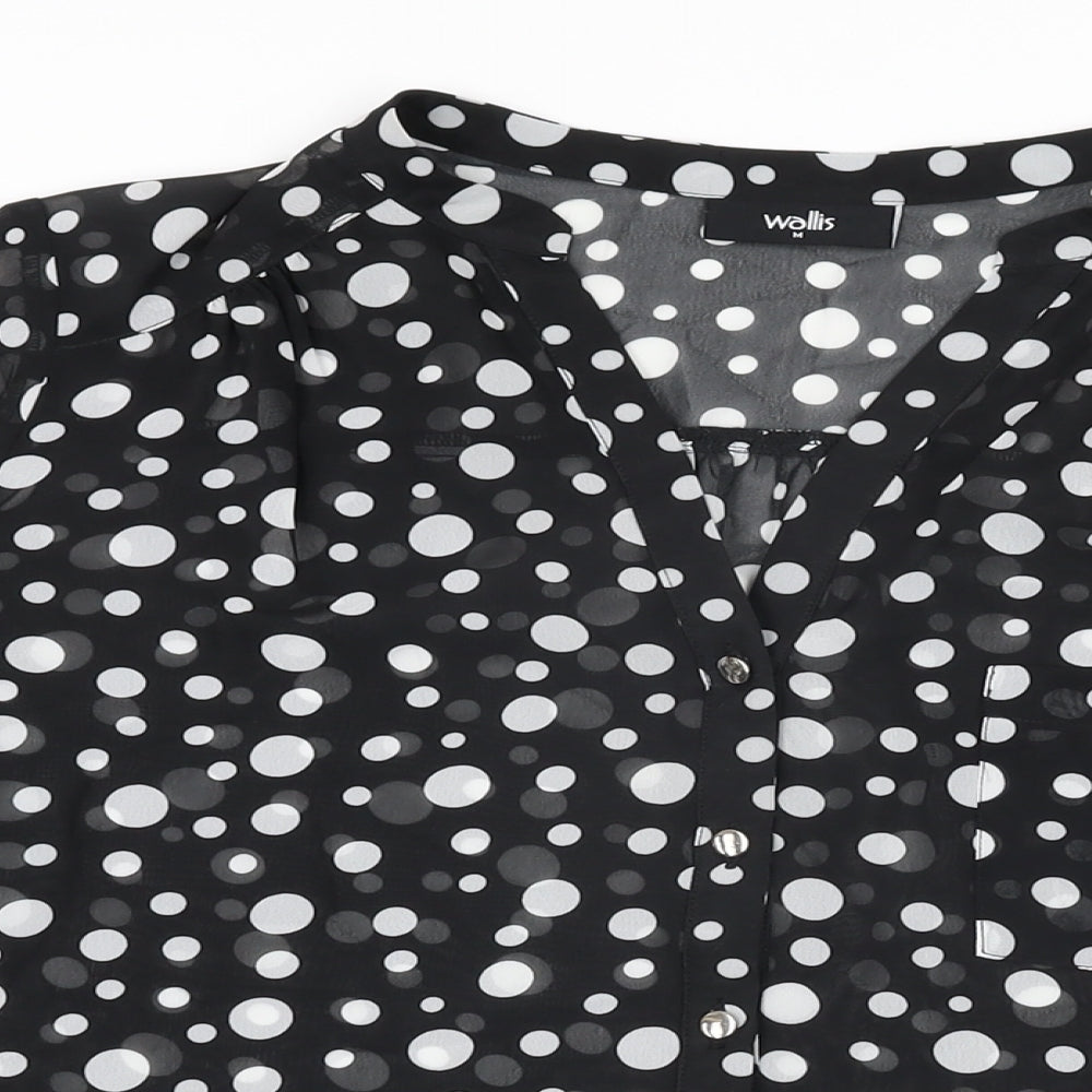 Womens UK Size M Wallis Black Basic Blouse