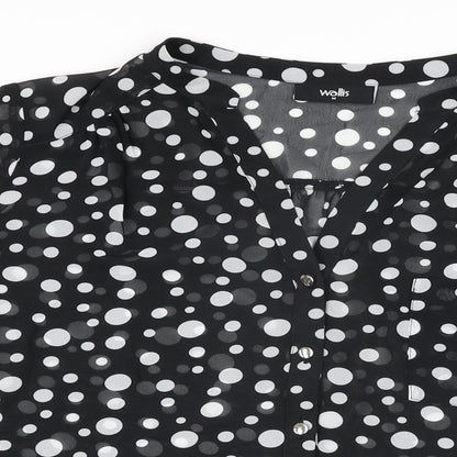 Womens UK Size M Wallis Black Basic Blouse
