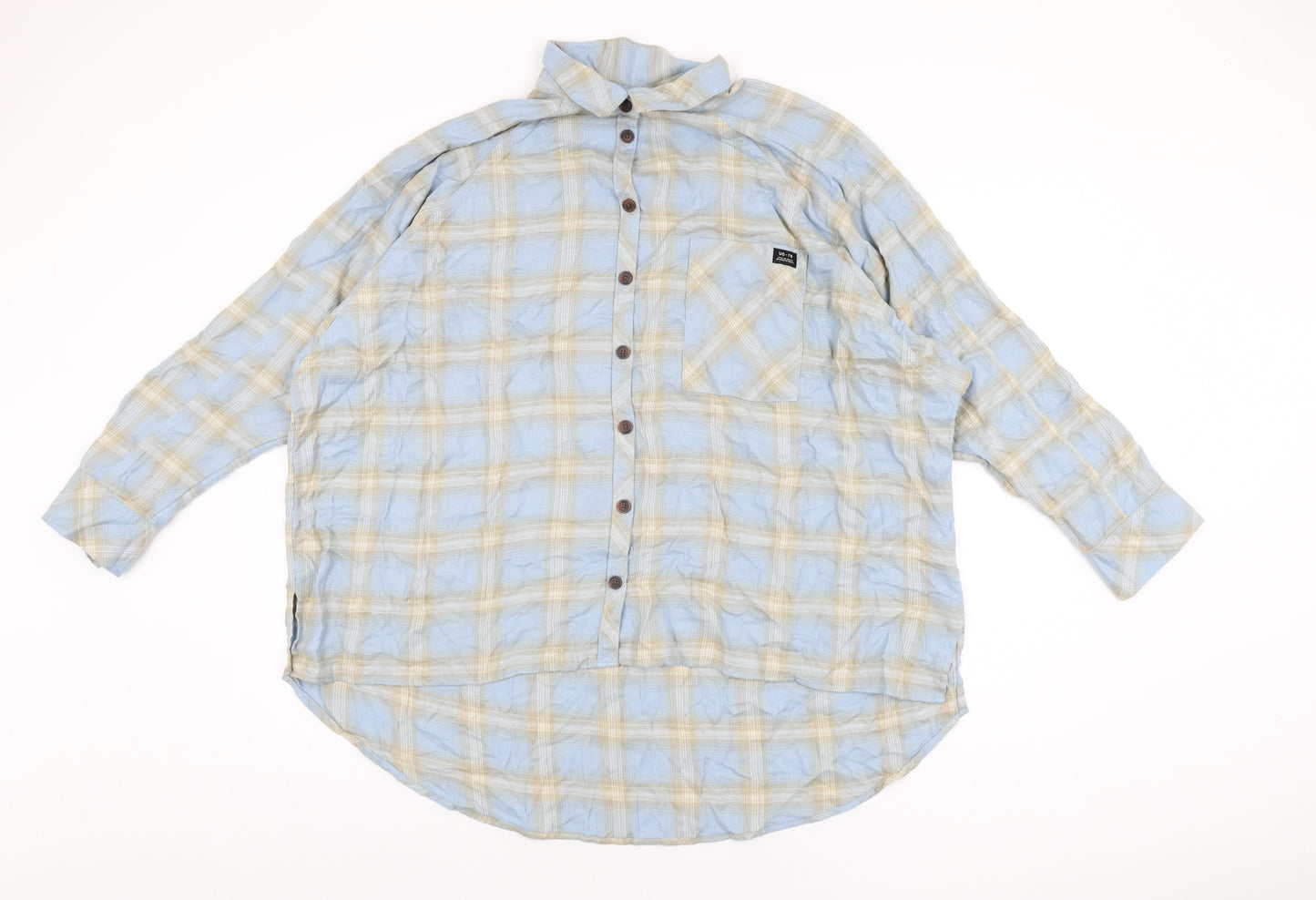Womens UK Size M Urban Outfitters Blue Basic Button-Up
