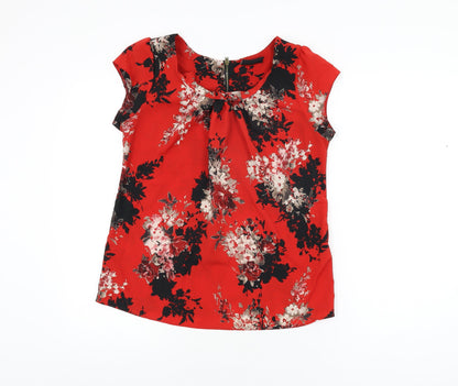 Womens UK Size 10 Wallis Red Basic Blouse