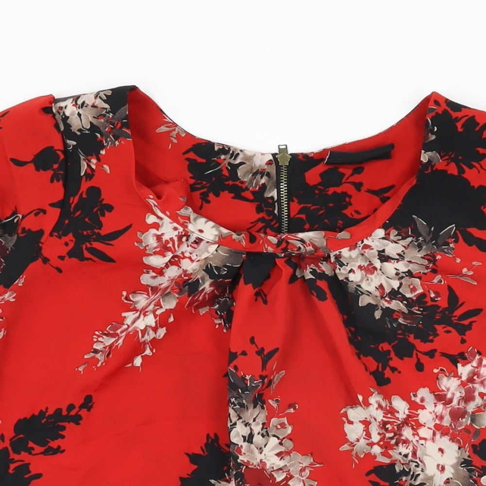 Womens UK Size 10 Wallis Red Basic Blouse