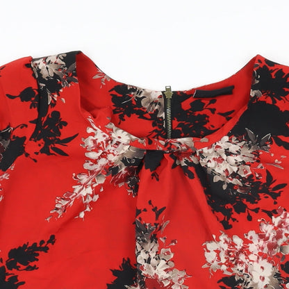 Womens UK Size 10 Wallis Red Basic Blouse