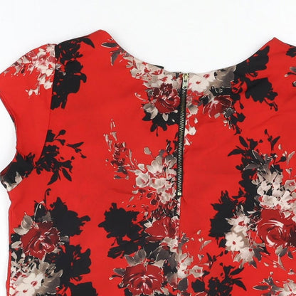 Womens UK Size 10 Wallis Red Basic Blouse