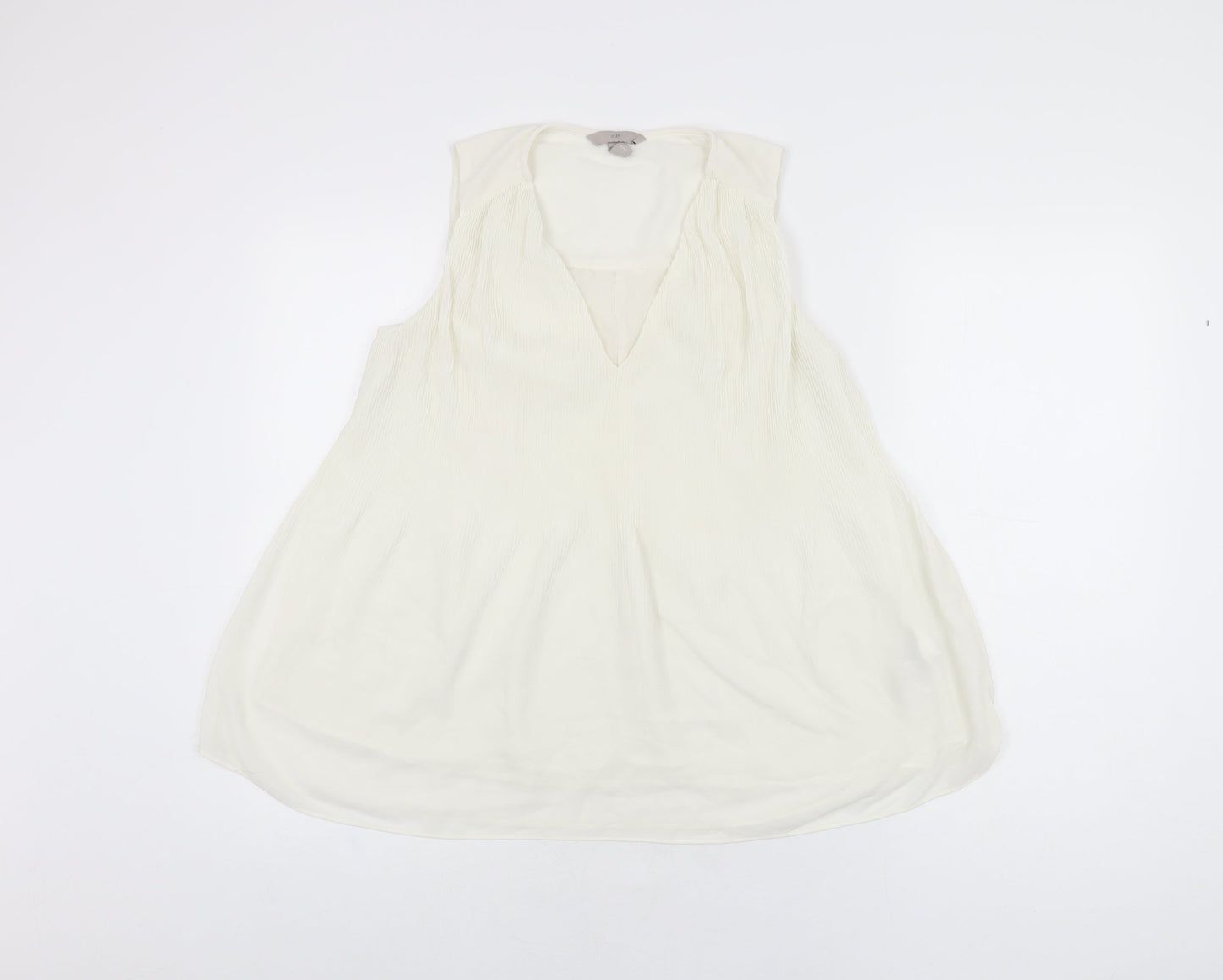Womens UK Size S H&M Ivory Basic Blouse