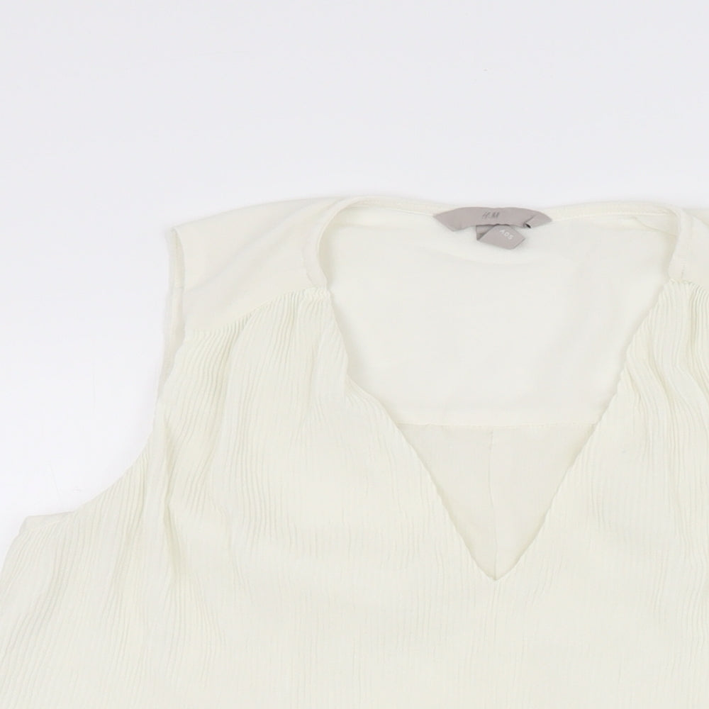 Womens UK Size S H&M Ivory Basic Blouse