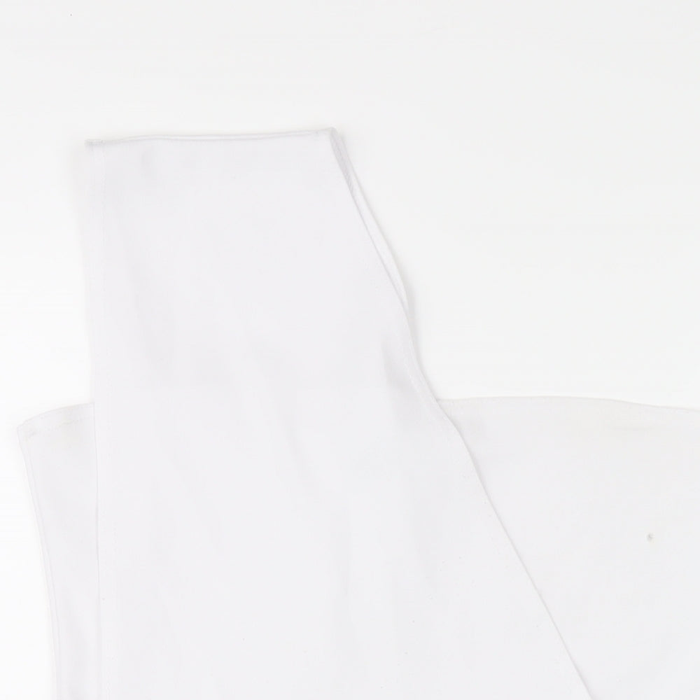 PRETTYLITTLETHING Womens White Polyester Bodysuit One-Piece Size 16 Snap