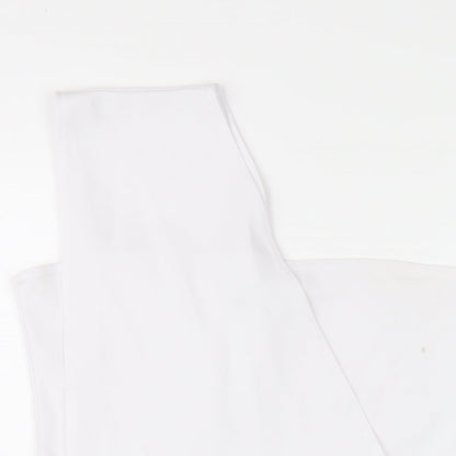 PRETTYLITTLETHING Womens White Polyester Bodysuit One-Piece Size 16 Snap