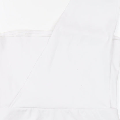 PRETTYLITTLETHING Womens White Polyester Bodysuit One-Piece Size 16 Snap