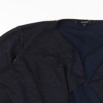 Bonita Womens Blue V-Neck Viscose Cardigan Jumper Size S