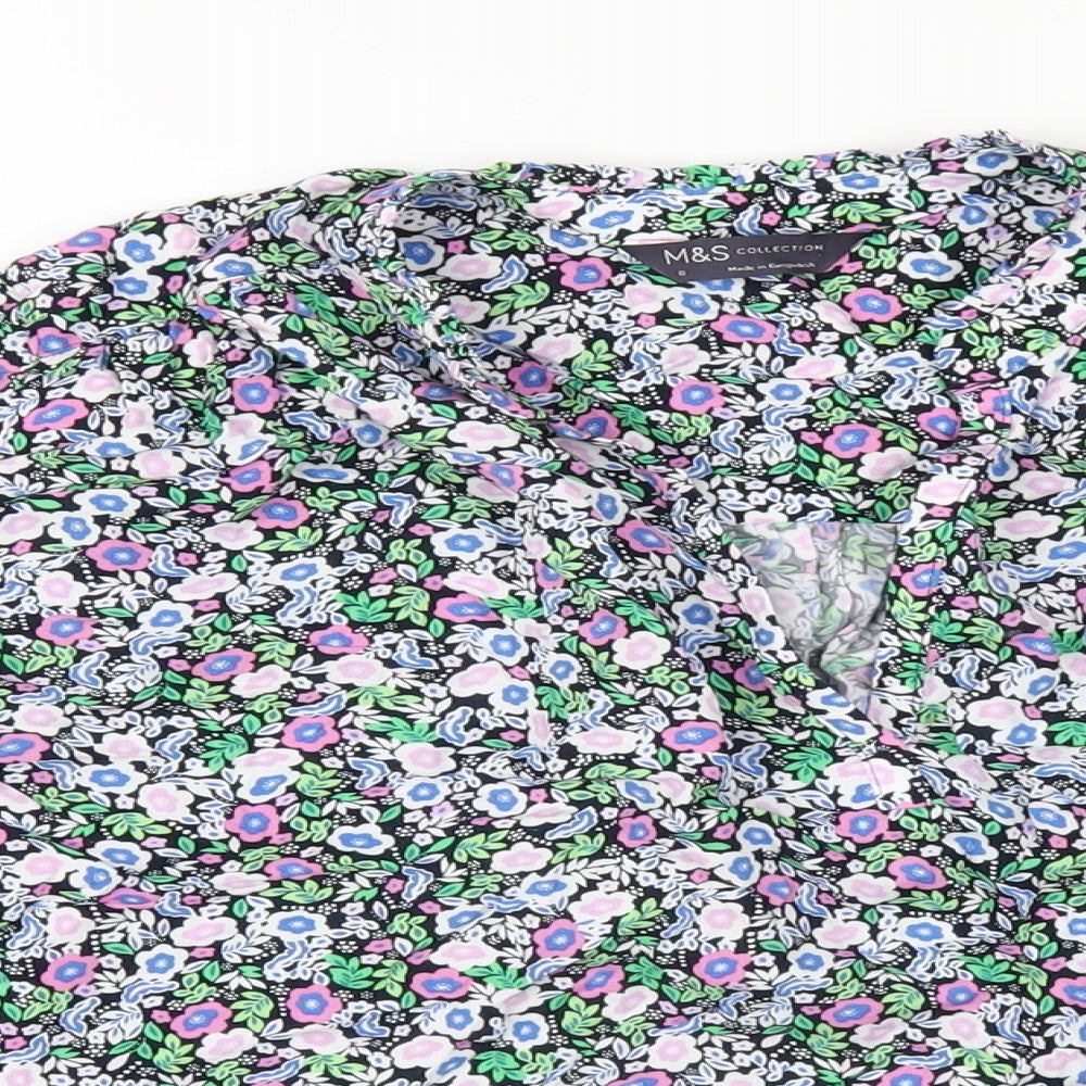 Womens UK Size 8 Marks and Spencer Multicoloured Basic Blouse
