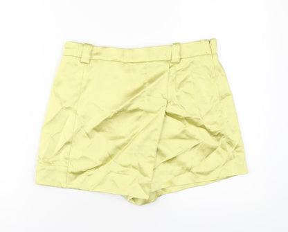 Bershka Womens Yellow Polyester Skort Skirt Size XL Zip