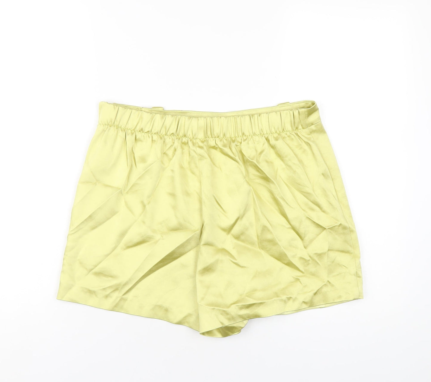 Bershka Womens Yellow Polyester Skort Skirt Size XL Zip