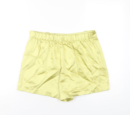 Bershka Womens Yellow Polyester Skort Skirt Size XL Zip