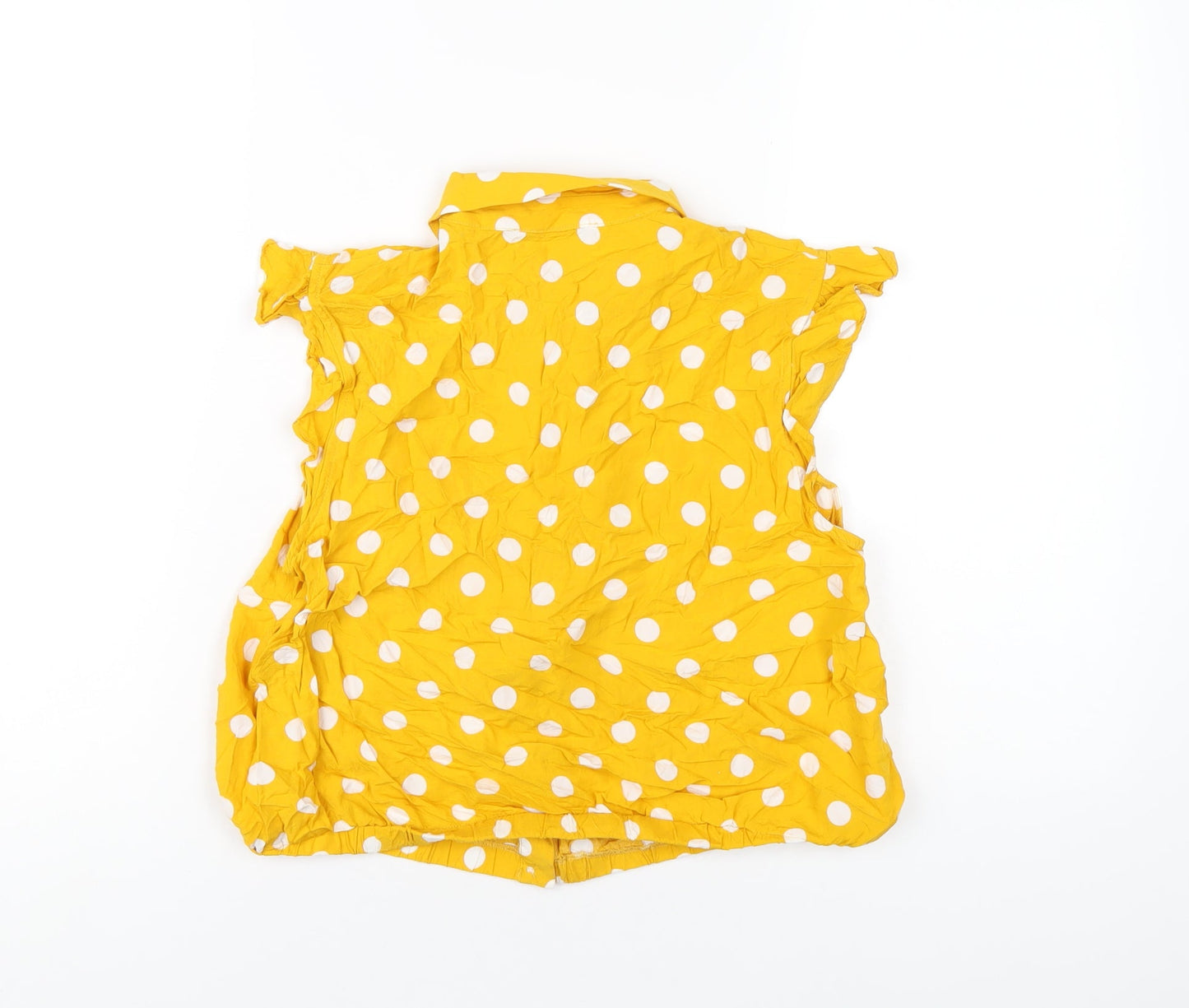 Womens UK Size 14 Oasis Yellow Basic Button-Up