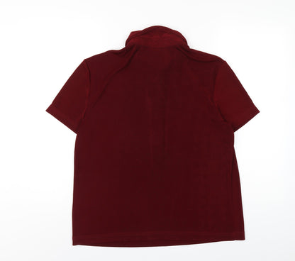 Together Womens Red Polyester Basic Polo Size 16 Collared