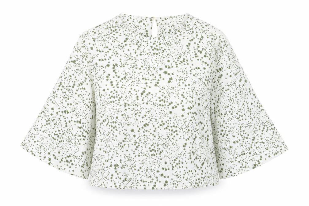 Marks and Spencer Womens White Geometric Polyester Basic Blouse Size 12 Round Neck
