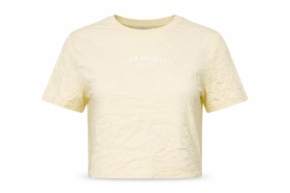Womens UK Size L H&M Yellow Cropped T-Shirt
