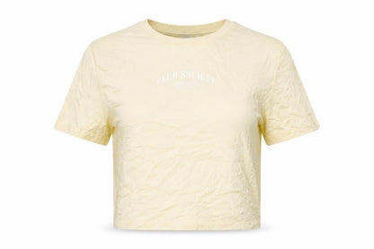 Womens UK Size L H&M Yellow Cropped T-Shirt