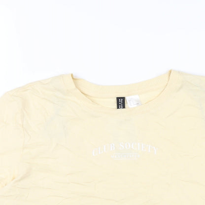 Womens UK Size L H&M Yellow Cropped T-Shirt