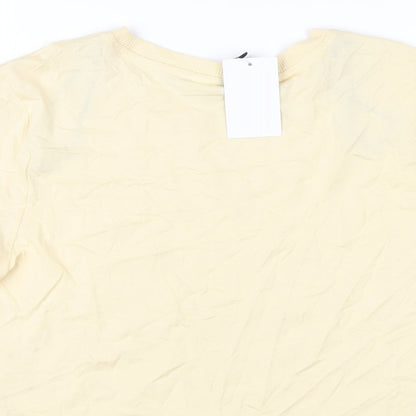 Womens UK Size L H&M Yellow Cropped T-Shirt
