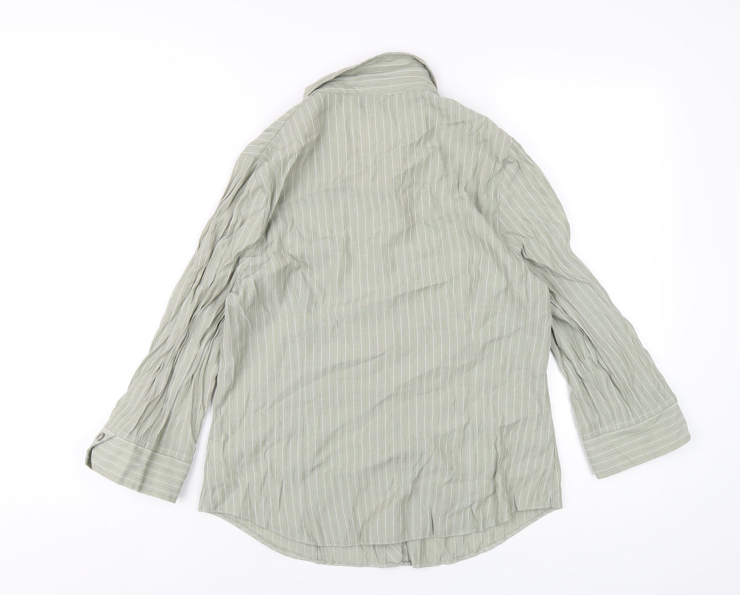 Womens UK Size 14 BHS Green Basic Button-Up